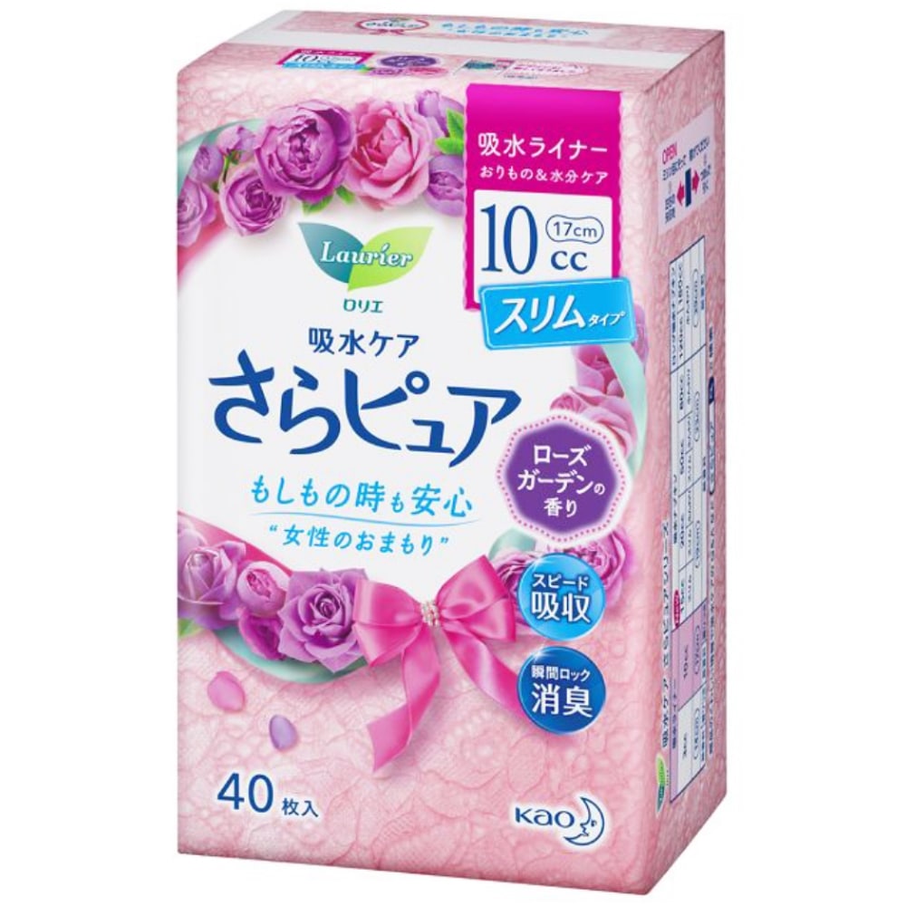 花王　ロリエ　さらピュア　１０ｃｃ　ローズガーデンの香り　吸水ライナー　［４０枚入］
