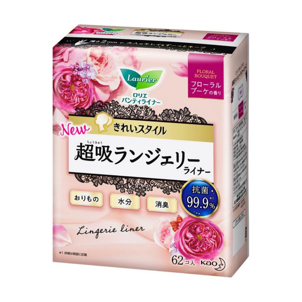 ロリエ　きれいスタイル　超吸ランジェリーライナー　フローラルブーケの香り　［６２コ入］