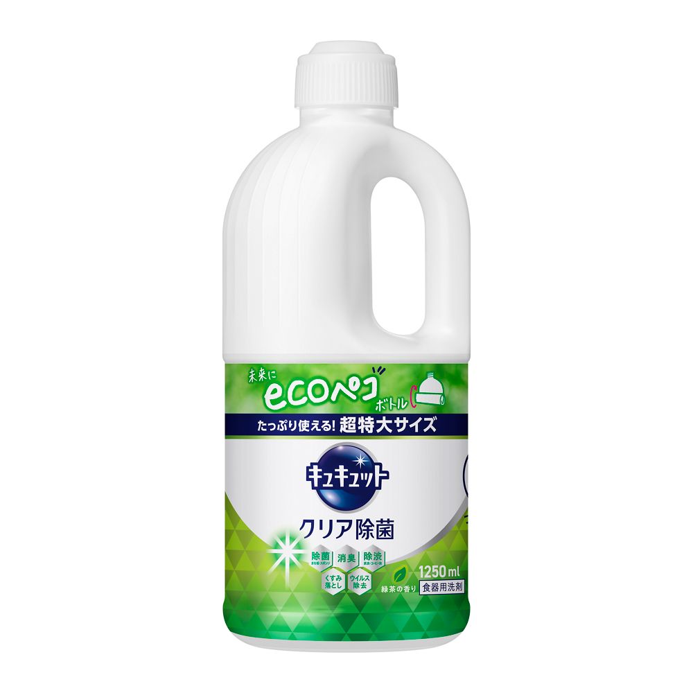 花王　キュキュット　クリア除菌　緑茶の香り　つめかえ用　１２５０ｍｌ つめかえ用1250ml