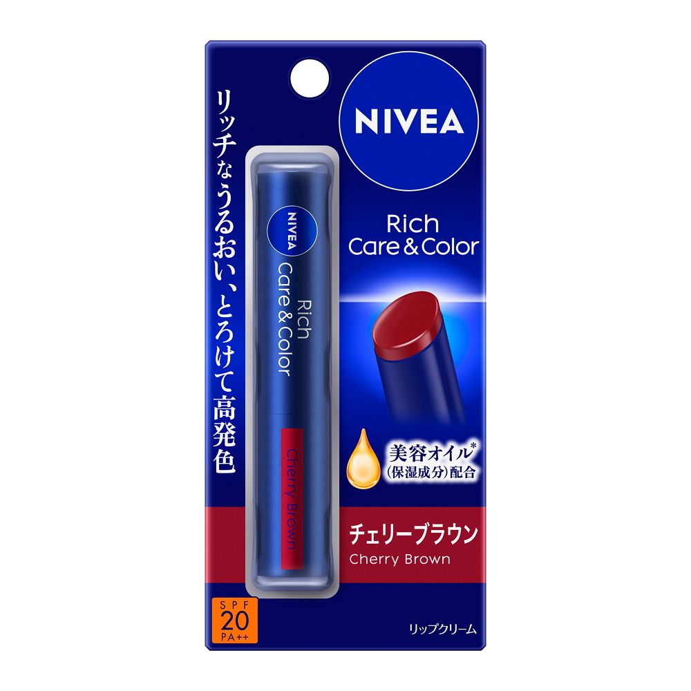 花王　ニベア　リッチケア&カラーリップ 　チェリーブラウン２ｇ