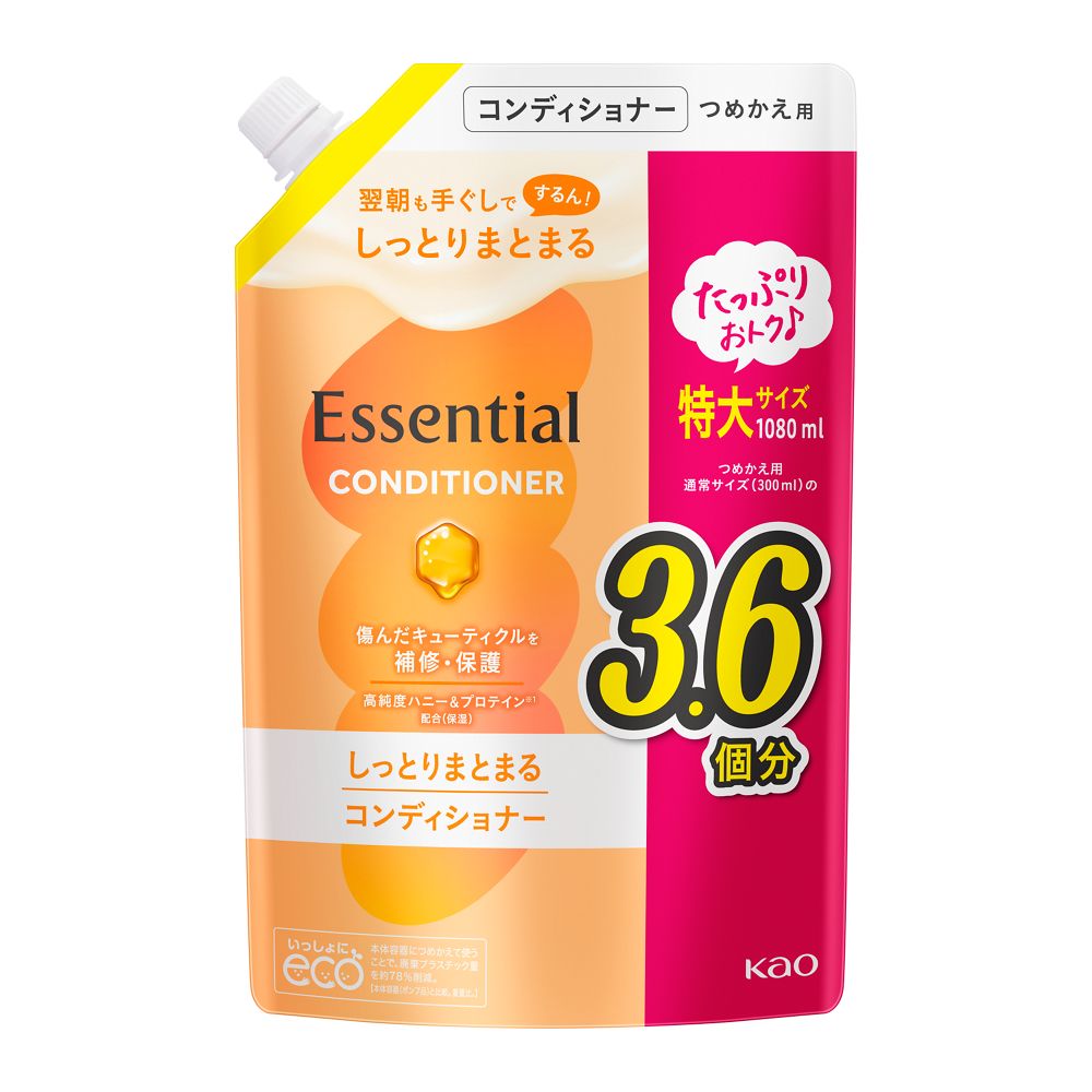 エッセンシャル　しっとりまとまる　コンディショナー　つめかえ用　１０８０ｍｌ コンディショナー　替　1080ml