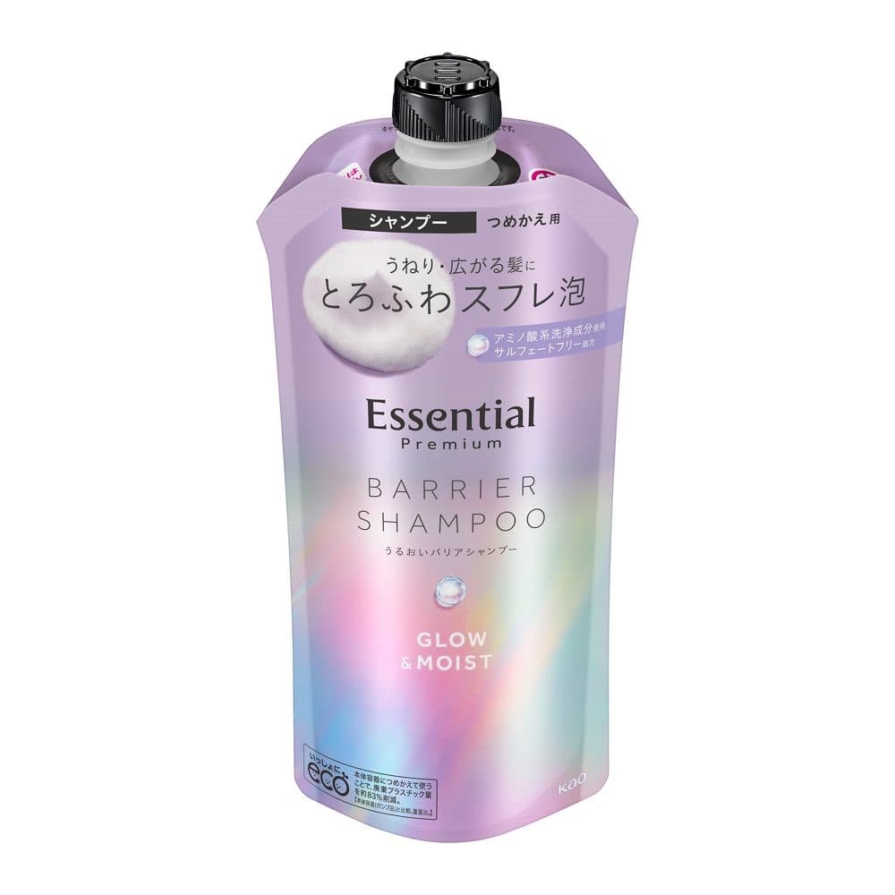 花王　エッセンシャル　プレミアム　うるおいバリアシャンプー　グロウ＆モイスト　つめかえ用　３４０ｍｌ つめかえ用