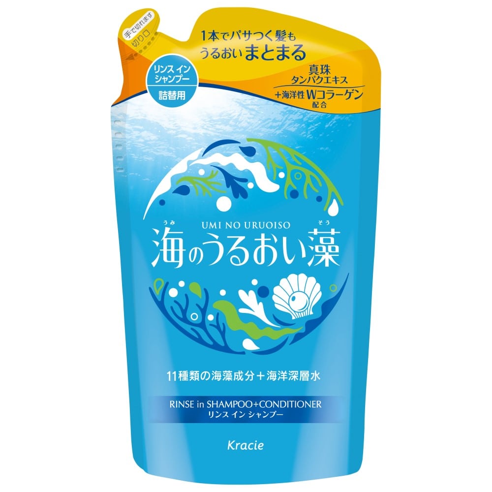 海のうるおい藻　うるおいケアリンスインシャンプー詰替用　380ｍｌ リンスインシャンプー詰替用　380