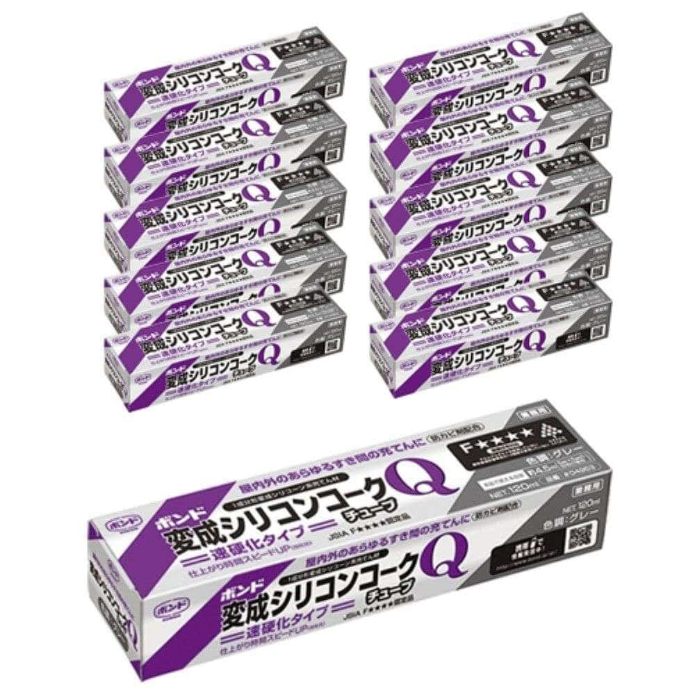 コニシ(Konishi) 　変成シリコンコークＱ　１２０ｍｌ　グレー　×10本セット