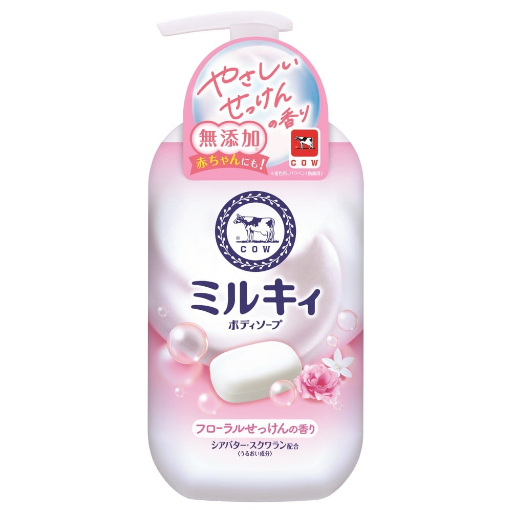 牛乳石鹸共進社　ミルキィボディソープ　フローラルせっけんの香り　ポンプ付500ｍｌ ポンプ付