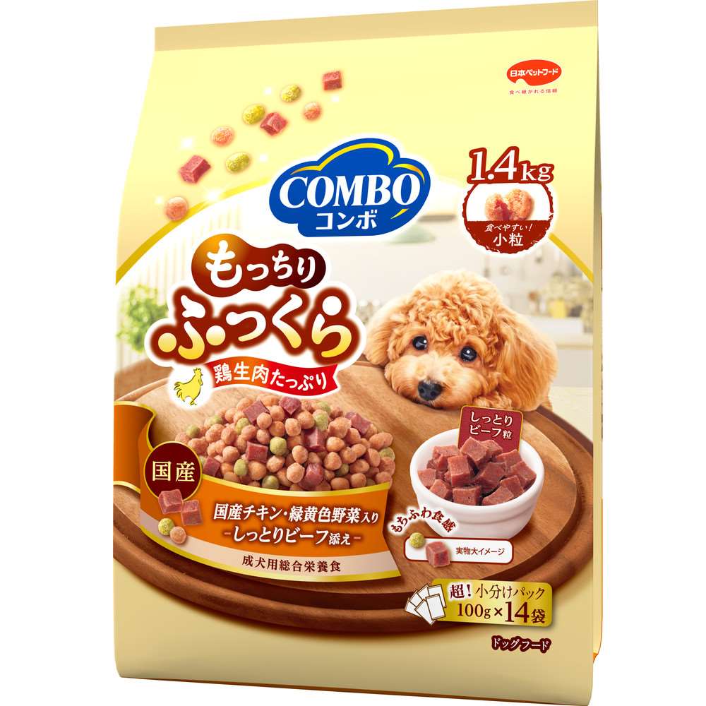 日本ペットフード　コンボ　ドッグ　もっちりふっくら　国産チキン・しっとりビーフ添え　１．４ｋｇ 国産チキン・しっとりビーフ添え