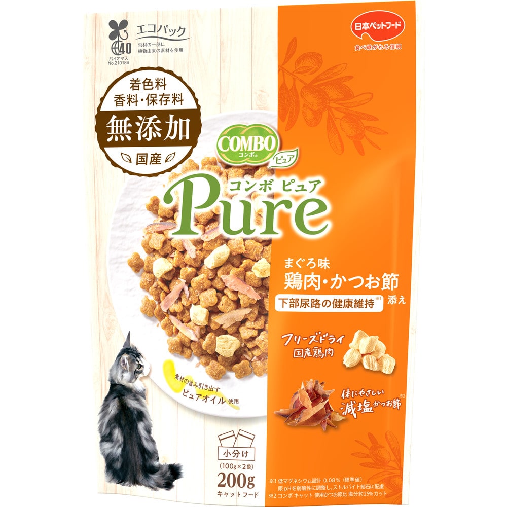 コンボ　キャット　ピュア　まぐろ味・鶏肉・かつお節添え２００ｇ まぐろ味・鶏肉・かつお節添え