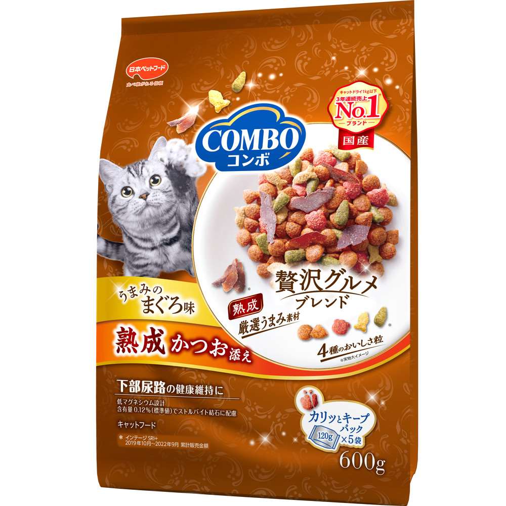 日本ペットフード　コンボ　キャット　まぐろ味・熟成かつお添え　600