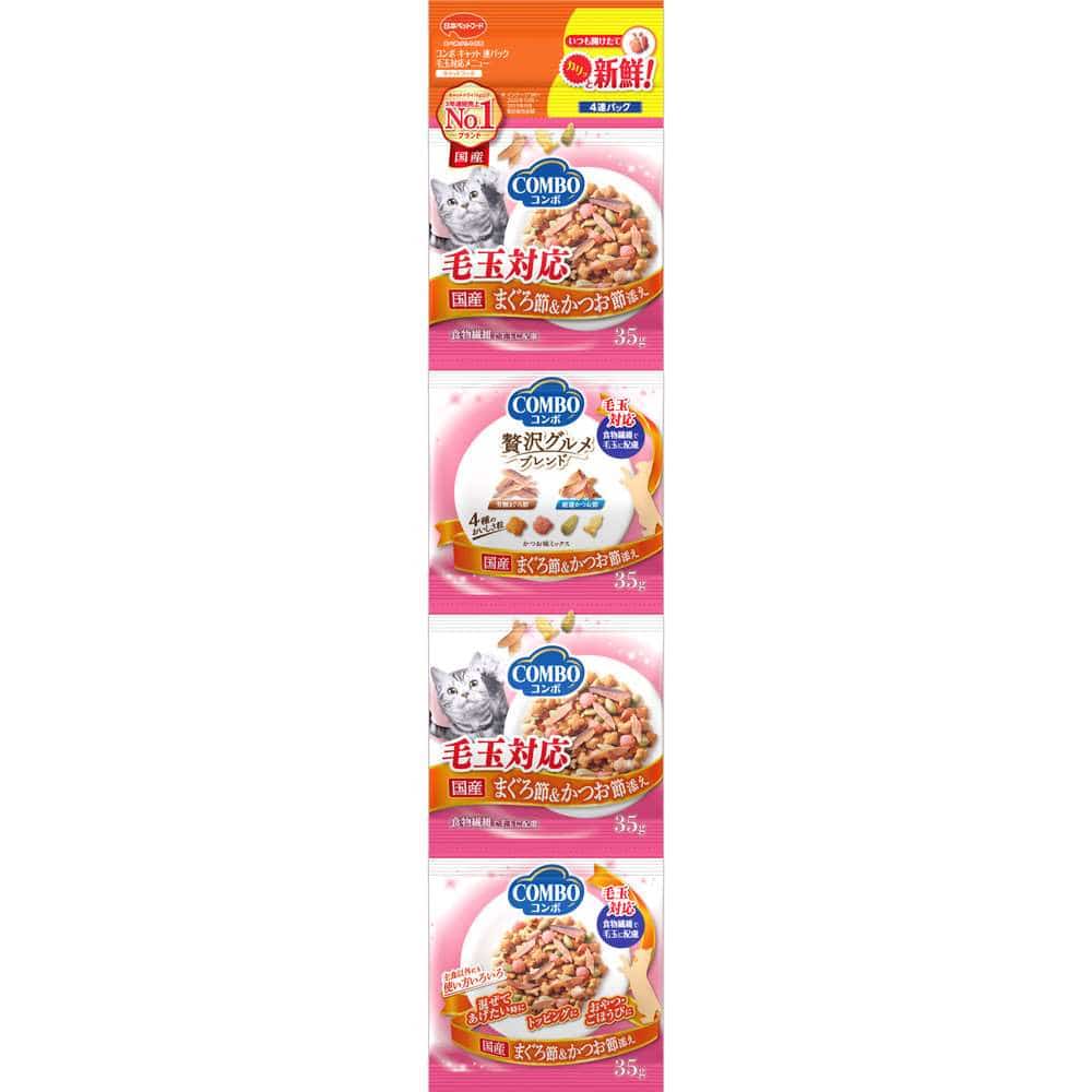 日本ペットフード　コンボキャット連パック　毛玉対応メニューまぐろ節・かつお節添え　１４０ｇ まぐろ節・かつお節添え