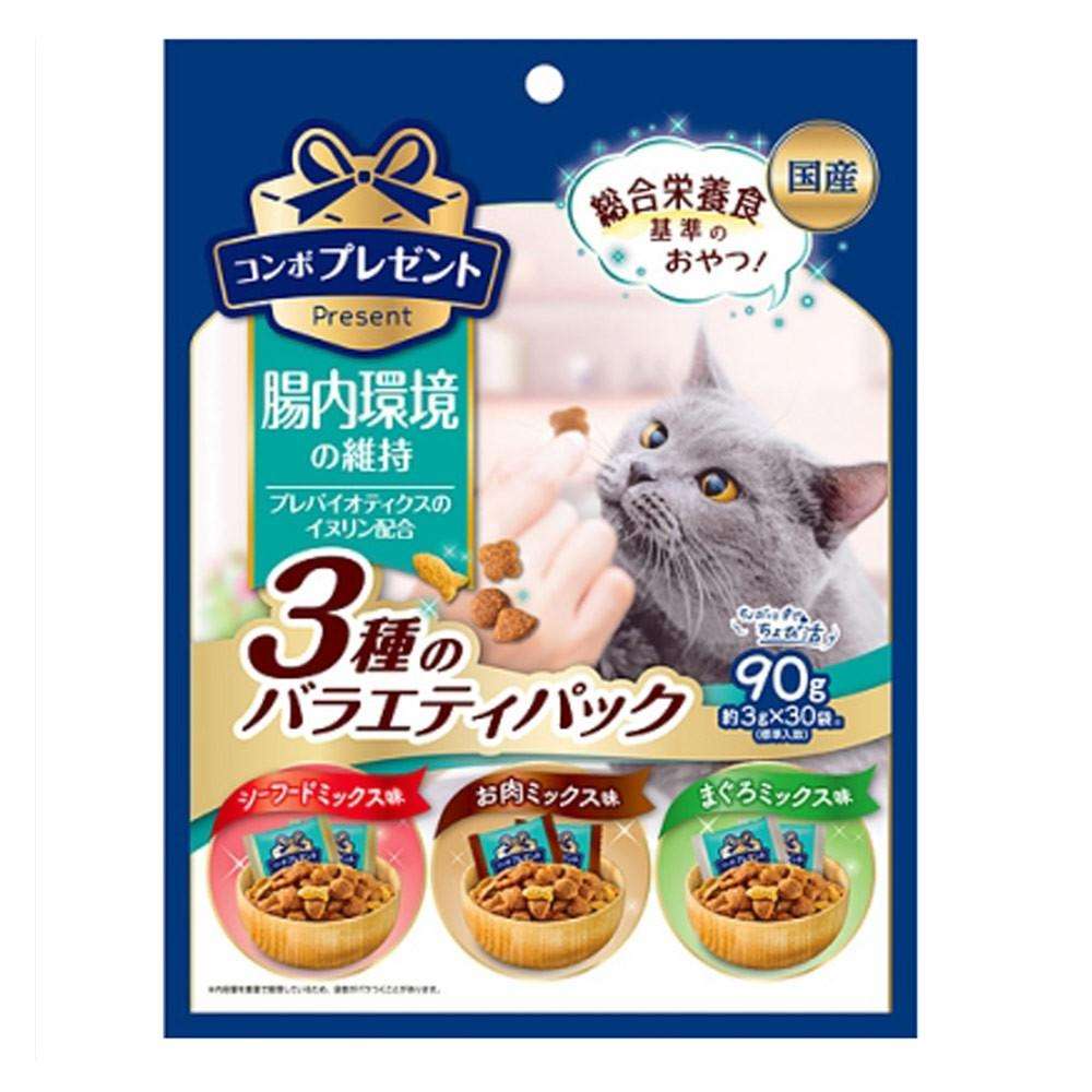 日本ペットフード　コンボ　プレゼント　キャット　おやつ　腸内環境の維持　３種のバラエティパック　９０ｇ