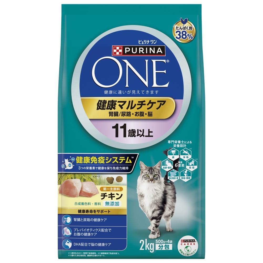 ピュリナワン　キャット　健康マルチケア　１１歳以上　チキン　２ｋｇ　×６個セット