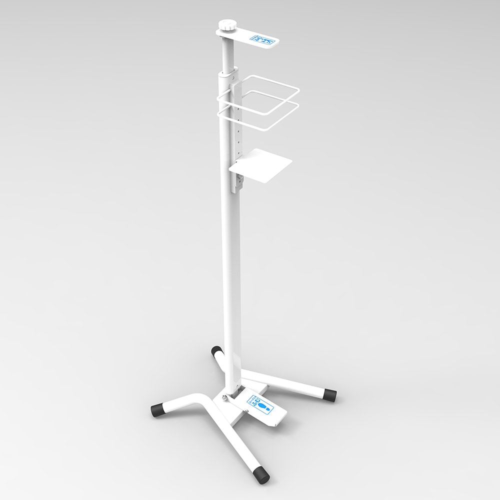 足踏み消毒ポンプスタンド FPS-101W　（完成状態梱包）日本製