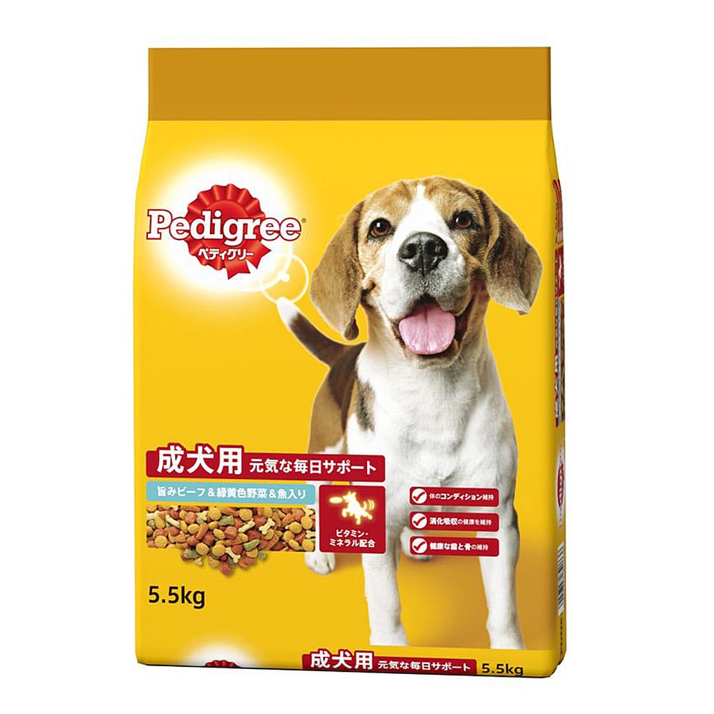 ペディグリー 成犬用 旨みビーフ＆緑黄色野菜＆魚入り ５．５ｋｇ 成犬用 旨みビーフ＆緑黄色野菜＆魚入り 5．5ｋｇ