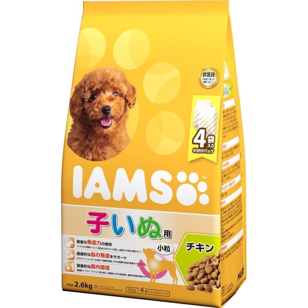 アイムス １２か月までの子いぬ用　チキン　小粒　２．６ｋｇ　×４個セット 2.6kg・4個セット