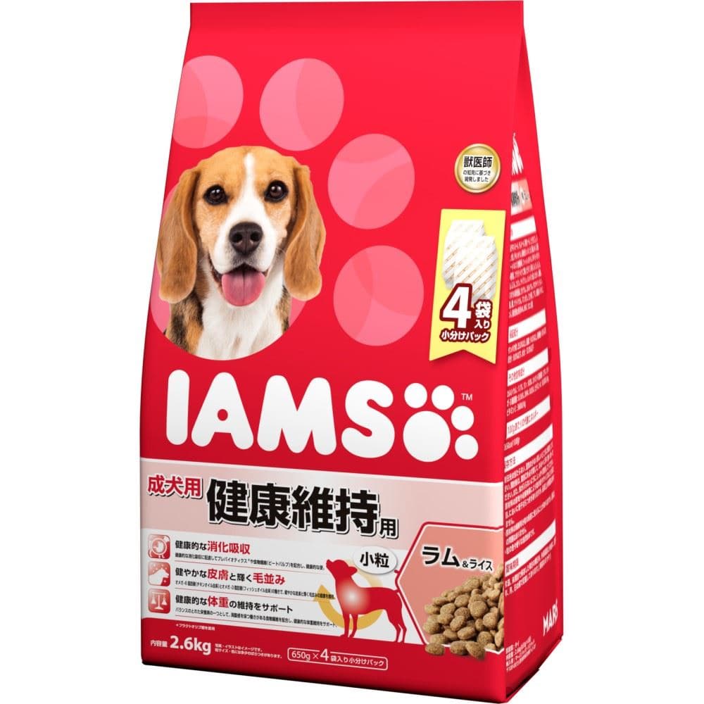 アイムス 成犬用　健康維持用　ラム＆ライス　小粒　２．６ｋｇ　×４個セット 4個セット