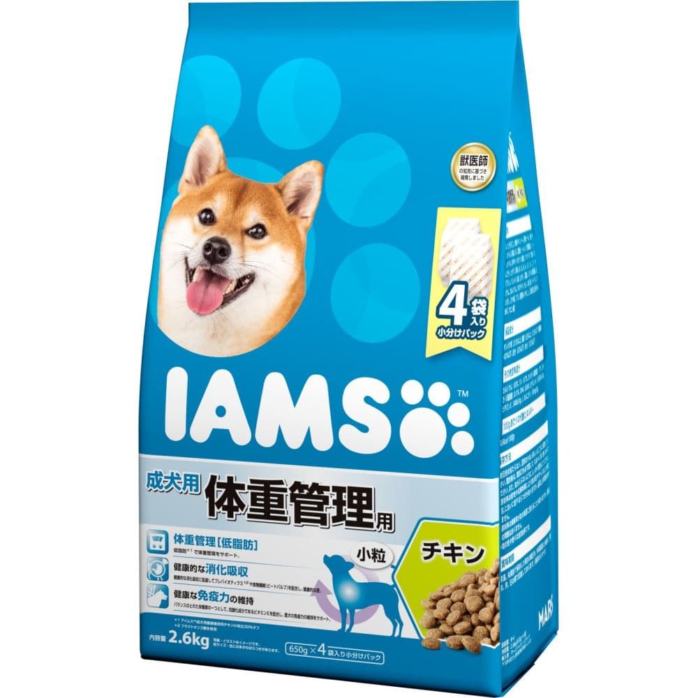 アイムス 成犬用 体重管理用 チキン 小粒 ２．６ｋｇ ×４個セット 小粒 2．6ｋｇ ×４個