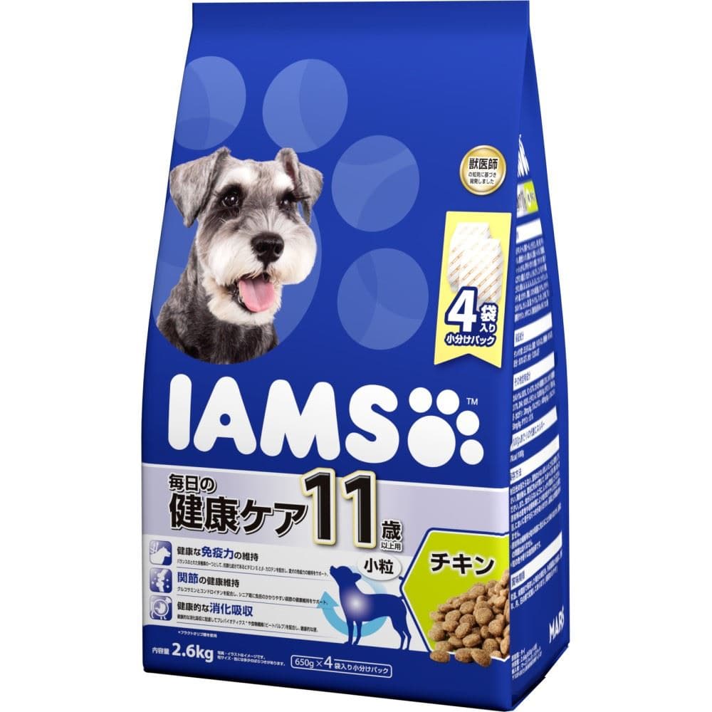 アイムス １１歳以上用　毎日の健康ケア　チキン　小粒　２．６ｋｇ　×４個セット 2.6kg・4個セット