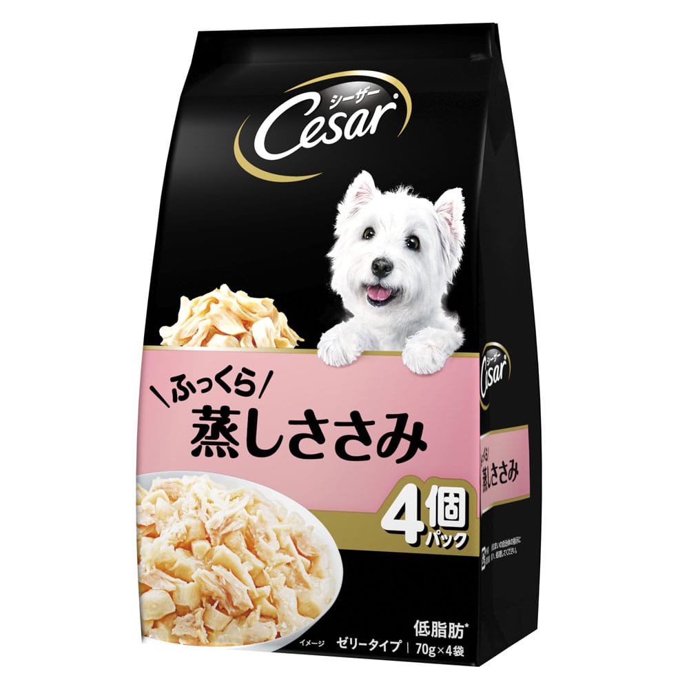 シーザーパウチ ふっくら蒸しささみ ７０ｇ×４袋パック ×３６個セット