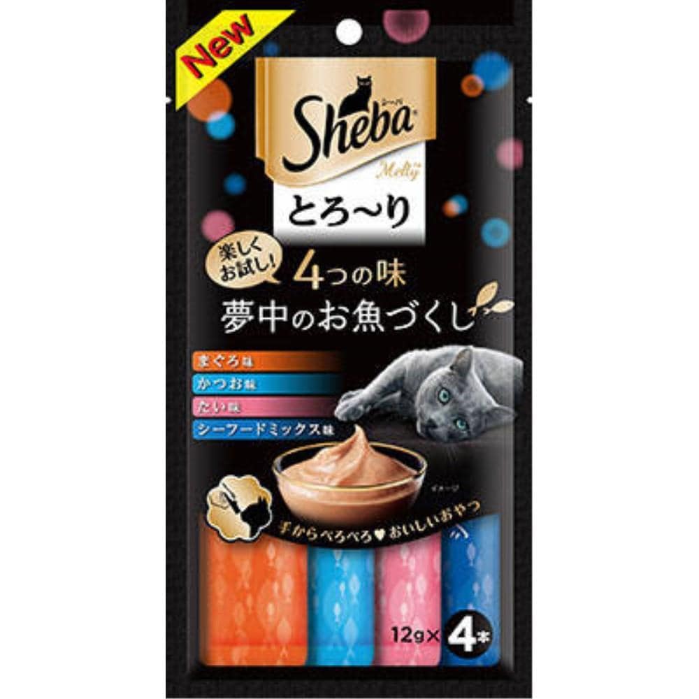 マースジャパンリミテッド　シーバメルティ　４つの味お魚１２ｇ４本 お魚