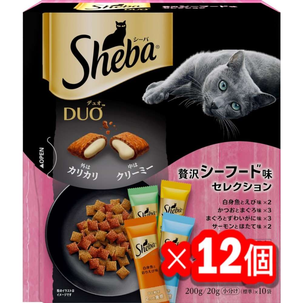 シーバ　デュオ　キャットフード　ドライ　贅沢シーフード味セレクション　２００ｇ　成猫用 x12個セット 贅沢シーフード味セレクション　２００ｇ　×１２個セット