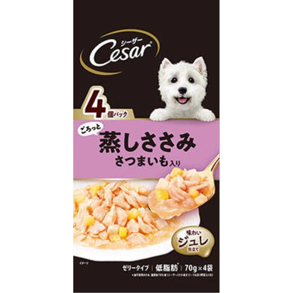 マースジャパンリミテッド　シーザーパウチ４Ｐ　ごろっと蒸しささみ芋入り 芋入り