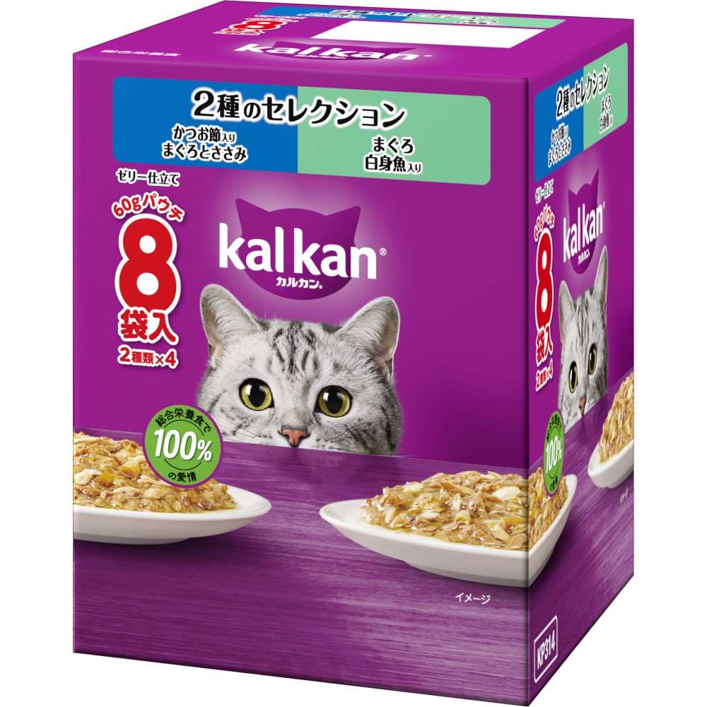 マースジャパンリミテッド　カルカンパウチ８Ｐ　２種　鰹節入り鮪　鮪白身魚 鰹節入り鮪　鮪白身魚
