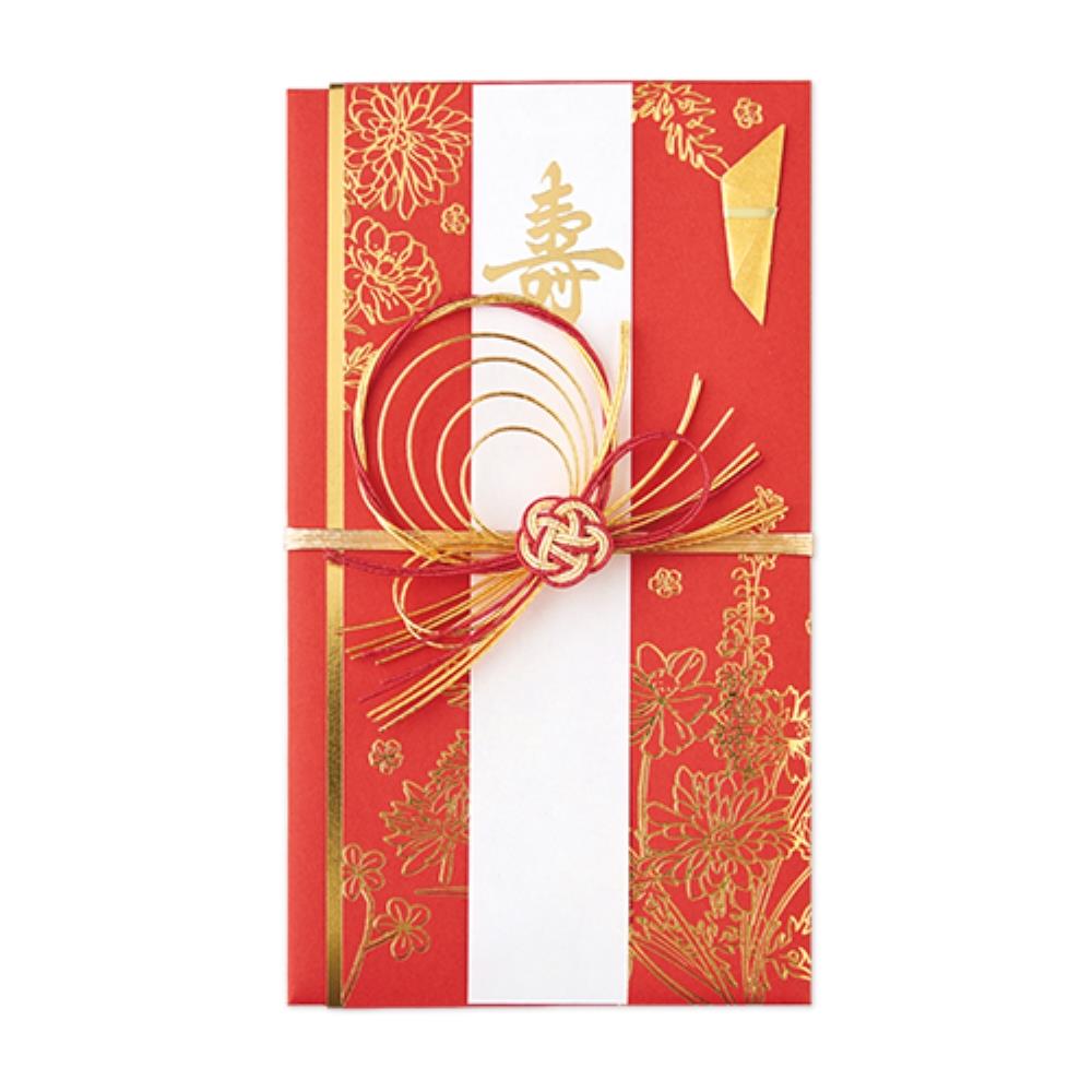 マルアイ　金封　百花　赤　キ８Ｒ