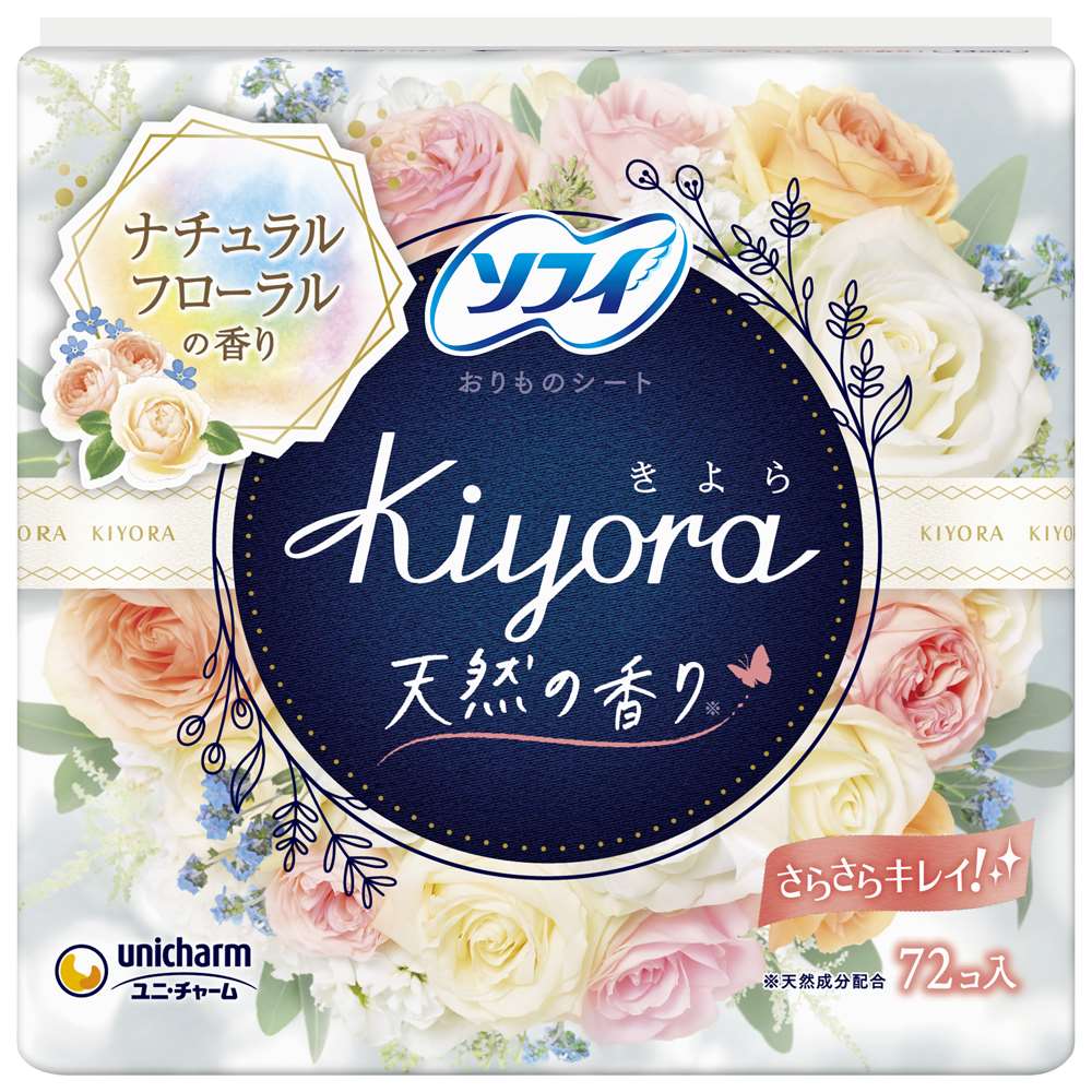 ユニ・チャーム　ソフィ Kiyora(きよら)　ナチュラルフローラル　７２枚 ナチュラルフローラル