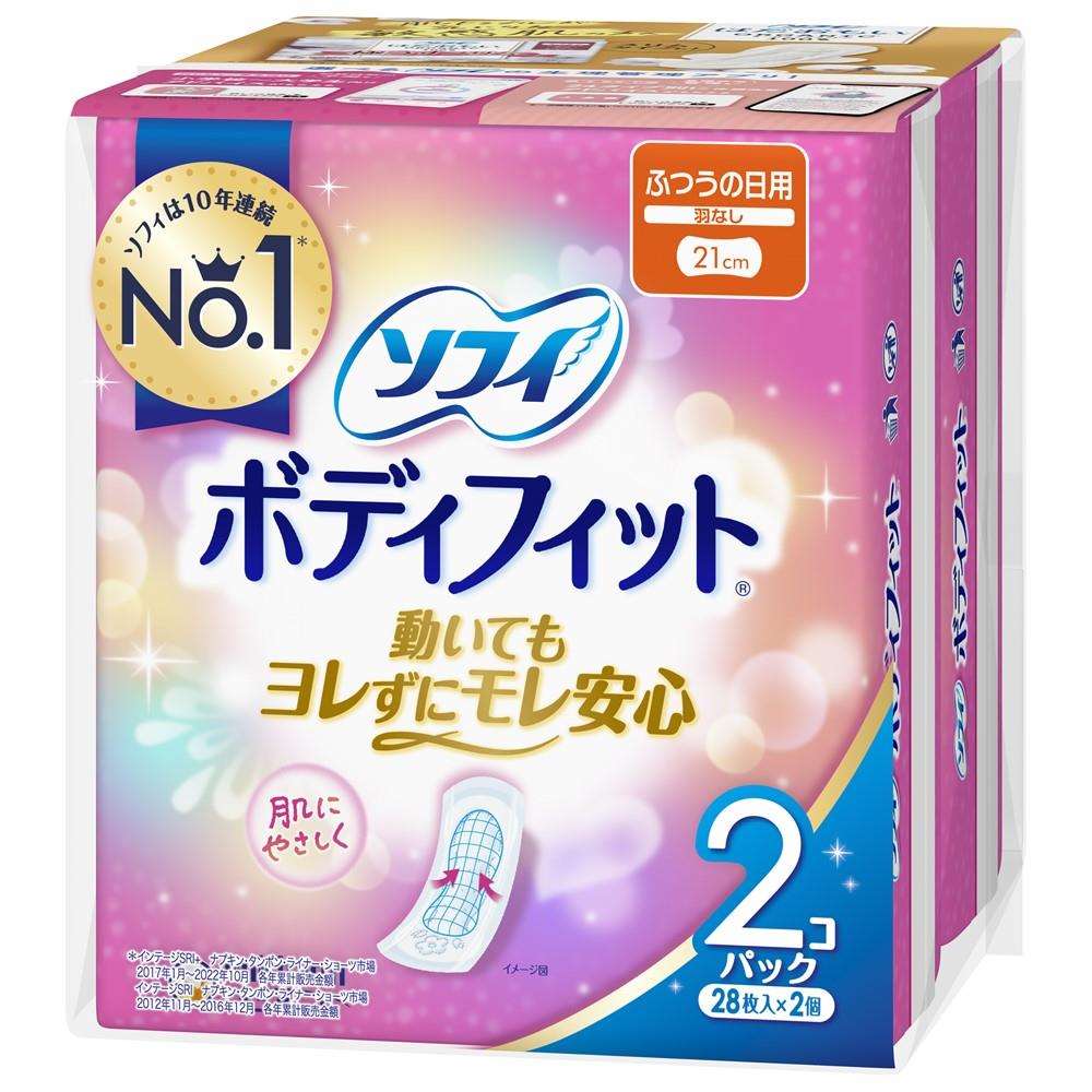 ユニ・チャーム　ソフィ　ボディフィット　羽なし　２８枚×２Ｐ