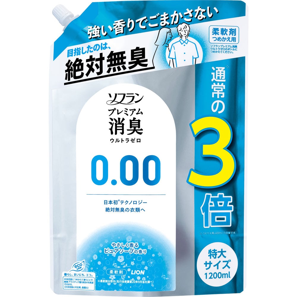 ソフランプレミアム消臭 ウルトラゼロ つめかえ用特大 1200ml　×6個セット つめかえ用特大 1200ml　×6セット