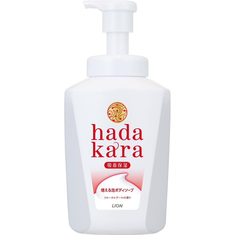 ライオン hadakara(ハダカラ)ボディソープ 泡で出てくるタイプ フローラルブーケの香り 本体 大型 825ml