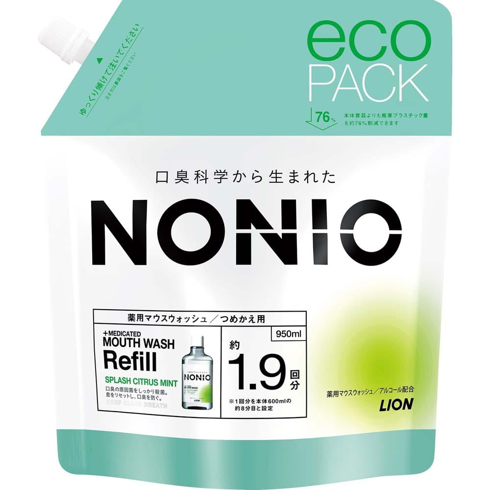 ＮＯＮＩＯマウスウォッシュ　スプラッシュシトラスミント　つめかえ用　９５０ｍｌ