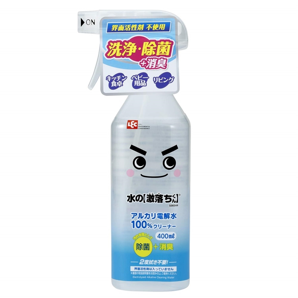 レック 水の激落ちくん 400ml (洗浄・除菌・消臭) アルカリ電解水 安心 安全 2度拭き不要 400ml（本体）