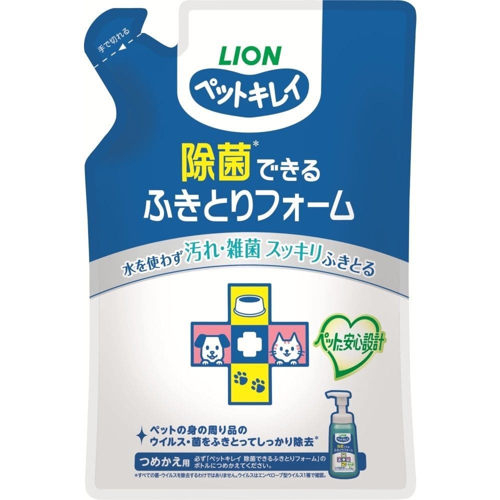 ＬＩＯＮ ペットキレイ 除菌できるふきとりフォーム つめかえ用 ２００ｍｌ