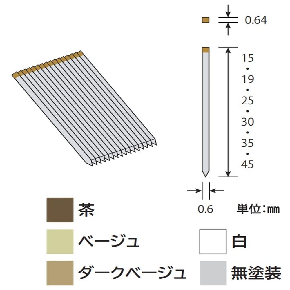 若井産業　ピンネイル ＷＰＮ２５Ｐ　茶 茶