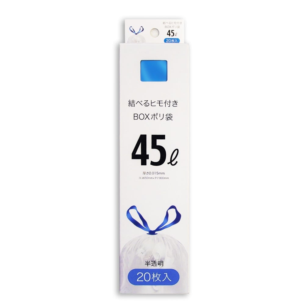 ニッコー　紐で結べるごみ袋　半透明　４５Ｌ　２０枚 ４５Ｌ　２０枚