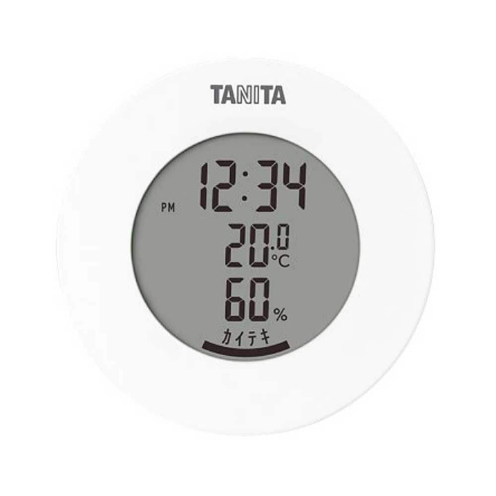タニタ　時計機能付き温湿度計　ＴＴ５８５　ＷＨ ホワイト