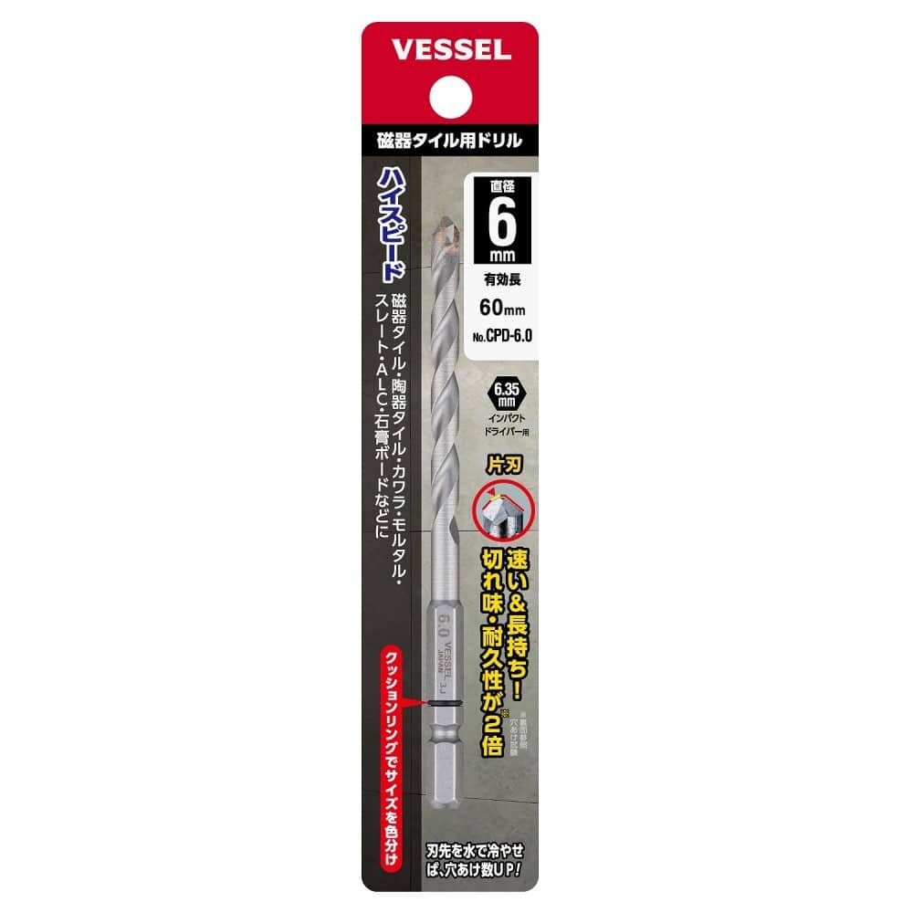 ベッセル　磁器タイルドリル　ＣＰＤ－６．０ CPD-6.0