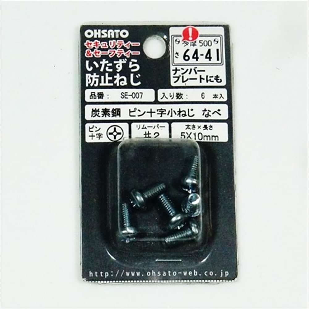 大里　いたずら防止ねじ　５×１０　ＳＥ‐００７