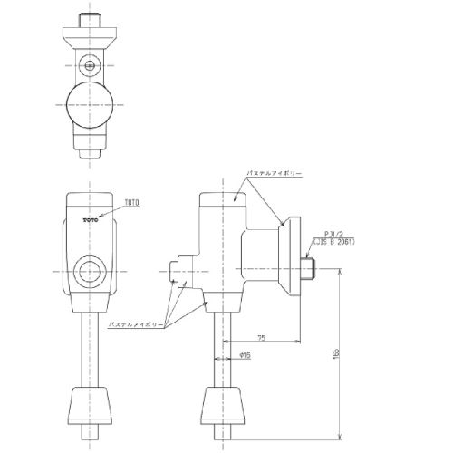 小便器フラッシュバル ブ　ＴＧ６０ＰＲＲ