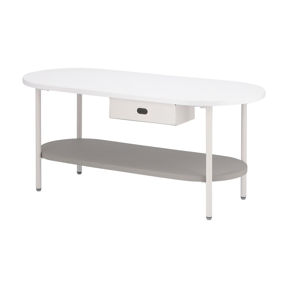 不二貿易　Ｃｈａｍｉｌｌ　ティッシュ収納付テーブル　グレージュ　幅９０×奥行４０×高さ４０ｃｍ グレージュ