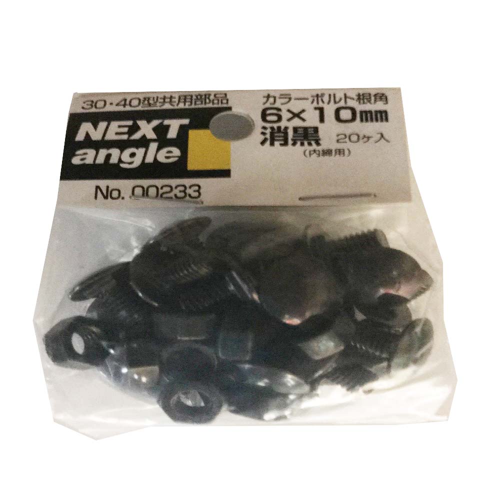 NEXT カラーボルト根角　６ｘ１０ｍｍ　２０ヶ入り 黒