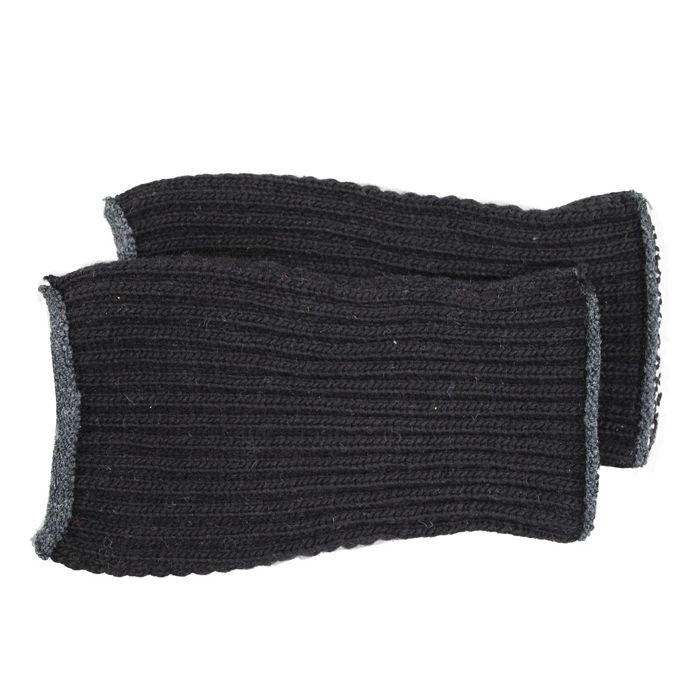 カラーニット手甲１７４０−３Ｐ　黒