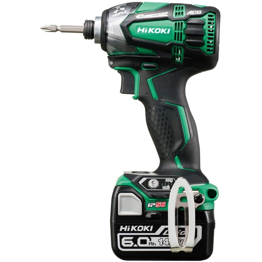 【アウトレット】HiKOKI(ハイコーキ) 旧日立工機 14.4V コードレスインパクトドライバ アグレッシブグリーン WH14DDL2(2LYPK)(L) 畜電池、充電器、ケース付 WH14DDL22LYPKL