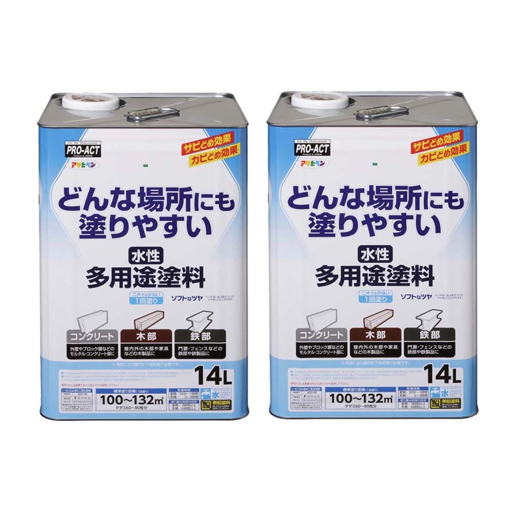 アサヒペン　水性多用途ＳＤ　１４Ｌ　グレー　×２個セット グレー　２個セット