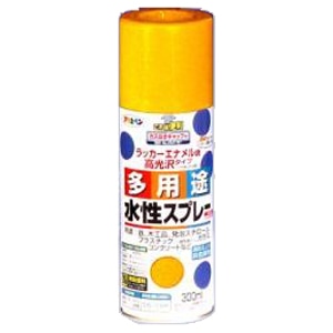 アサヒペン(Asahipen) 水性多用途スプレー　ブライトイエロー　３００ｍｌ ブライトイエロー