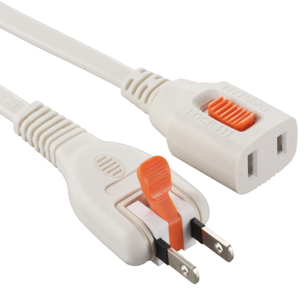 オーム電機　らく抜きロック延長コード２ｍ　ＨＳ－Ｔ１２ＬＬＸ３－Ｗ