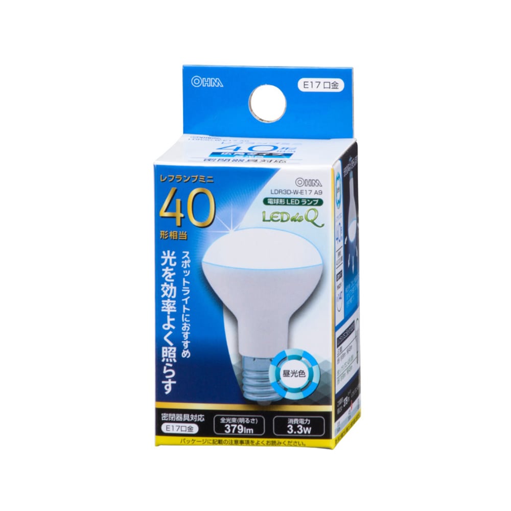 ＬＥＤレフ球　Ｅ１７　ＬＤＲ３Ｄ‐Ｗ‐Ｅ１７　Ａ９