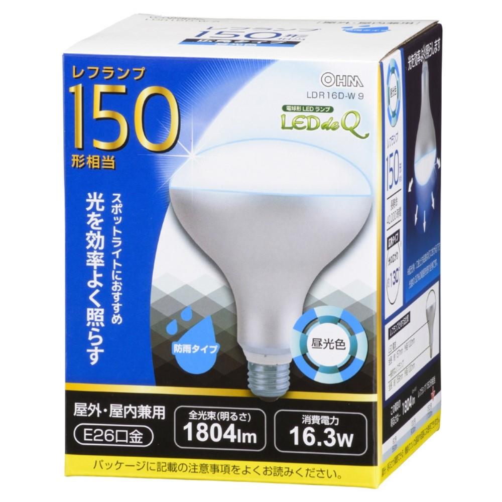 オーム電機　ＬＥＤレフ球　Ｅ２６　ＬＤＲ１６Ｄ－Ｗ　Ａ９