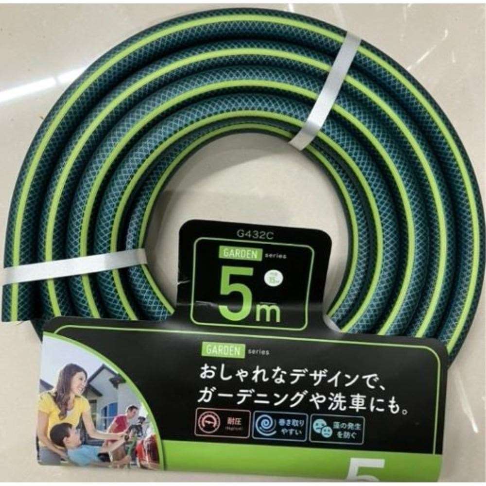 カクイチ　耐圧防藻ホース　グリーン　１５ｍｍ×５ｍ　Ｇ４３２Ｃ 5m